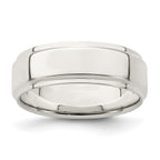 Sterling Silver Flat Wedding Band 7mm