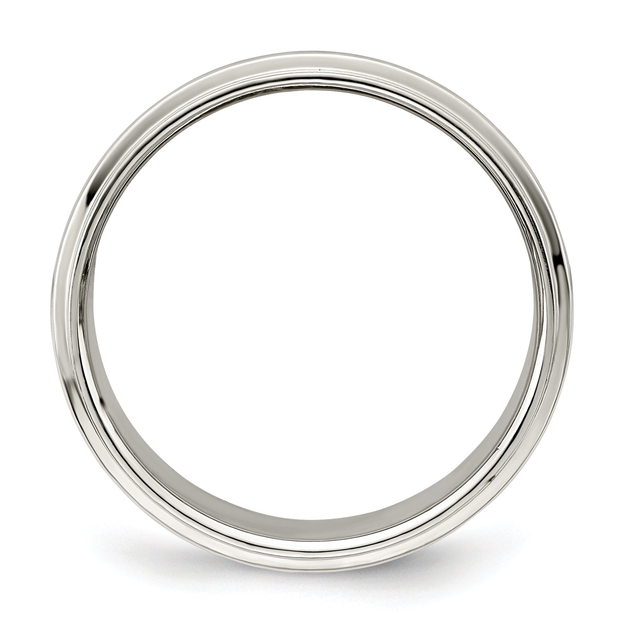 Sterling Silver 8mm Flat with Step Edge Size 13.5 Band