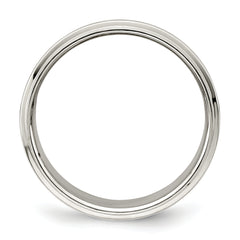 Sterling Silver 8mm Flat with Step Edge Size 13.5 Band