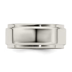 Sterling Silver 8mm Flat with Step Edge Size 4 Band