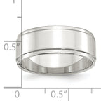 Sterling Silver Flat Wedding Band 8mm