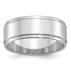 Sterling Silver Rhodium-Plated Flat Wedding Band 8mm