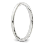 Sterling Silver Rhodium-plated 2mm Half-Round Size 12 Band