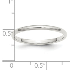 Sterling Silver 2mm Half Round Size 13.5 Band