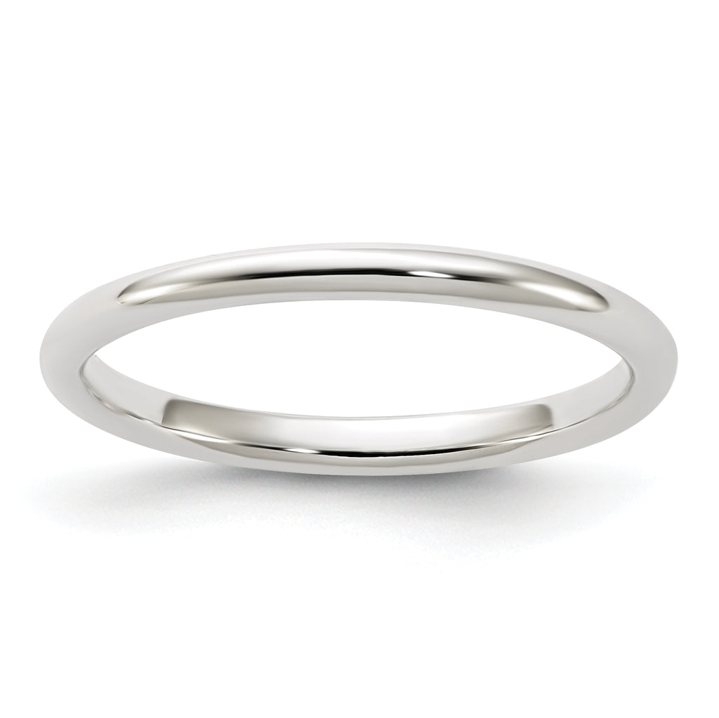 Sterling Silver 2mm Half Round Size 4 Band