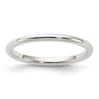 Sterling Silver 2mm Half Round Size 4 Band
