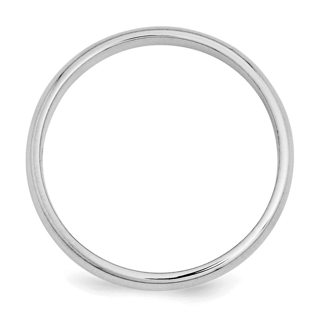 Sterling Silver Rhodium-plated 3mm Half-Round Size 6 Band