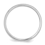 Sterling Silver Rhodium-plated 3mm Half-Round Size 6 Band