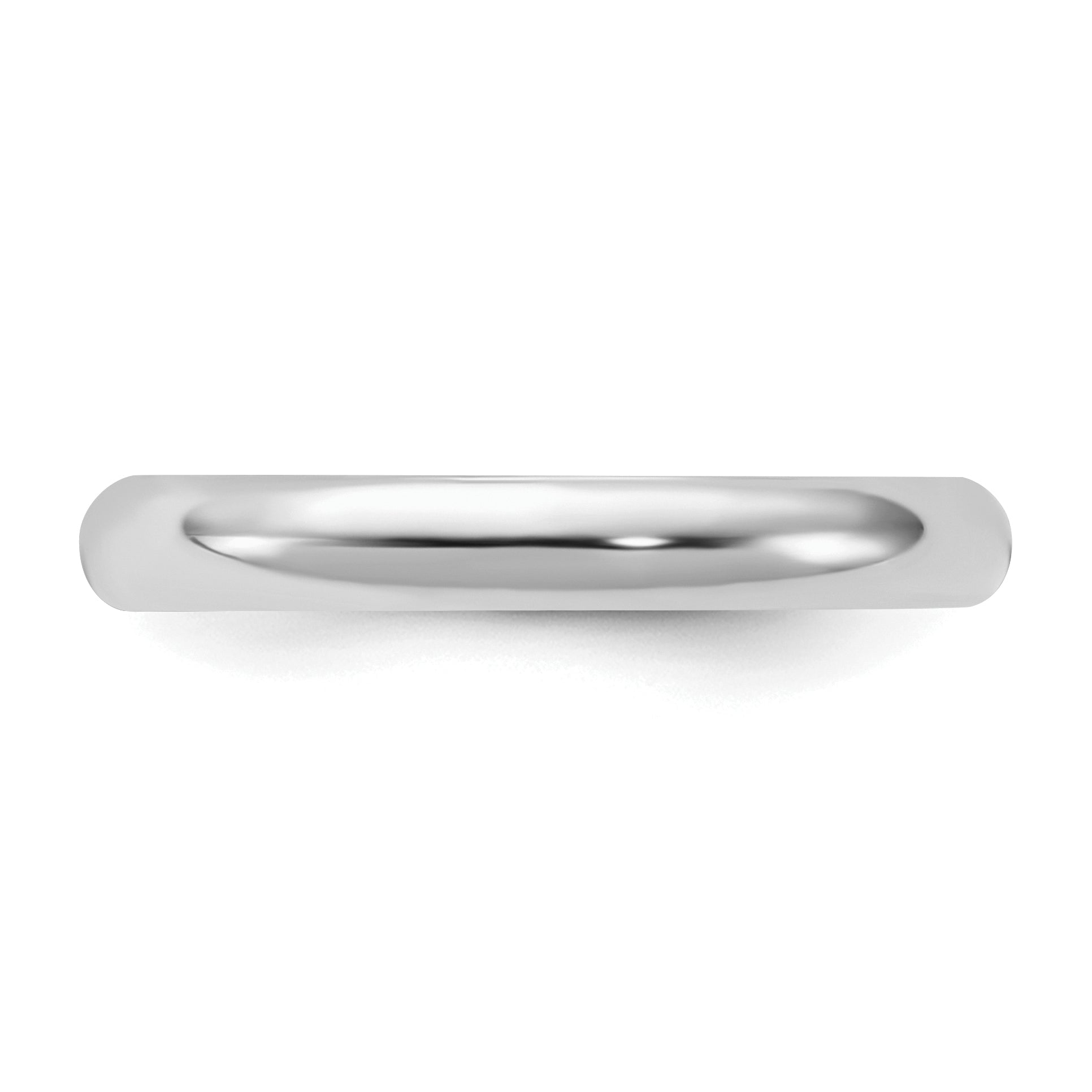 Sterling Silver Rhodium-plated 3mm Half-Round Size 9.5 Band