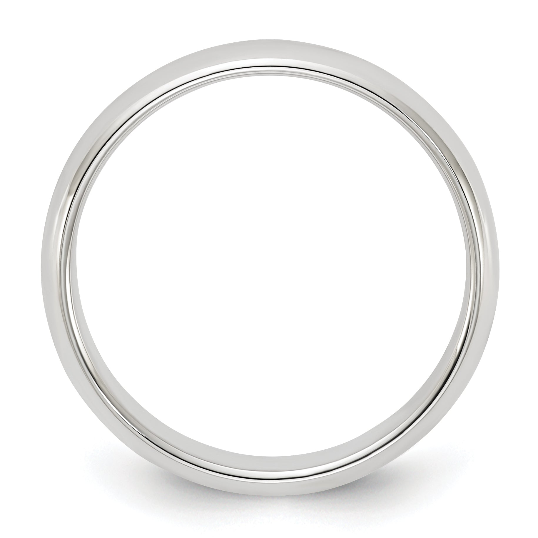Sterling Silver Half-Round Wedding Band 4mm