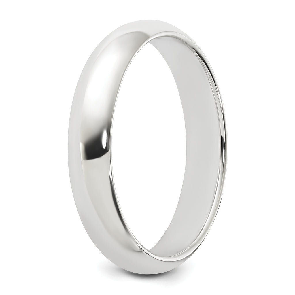 Sterling Silver Rhodium-plated 4mm Half Round Size 13.5 Band