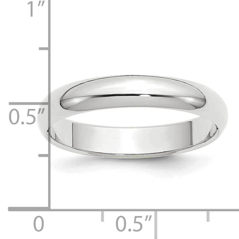 Sterling Silver Half-Round Wedding Band 4mm