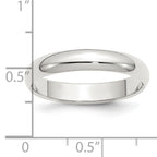 Sterling Silver Half-Round Wedding Band 4mm