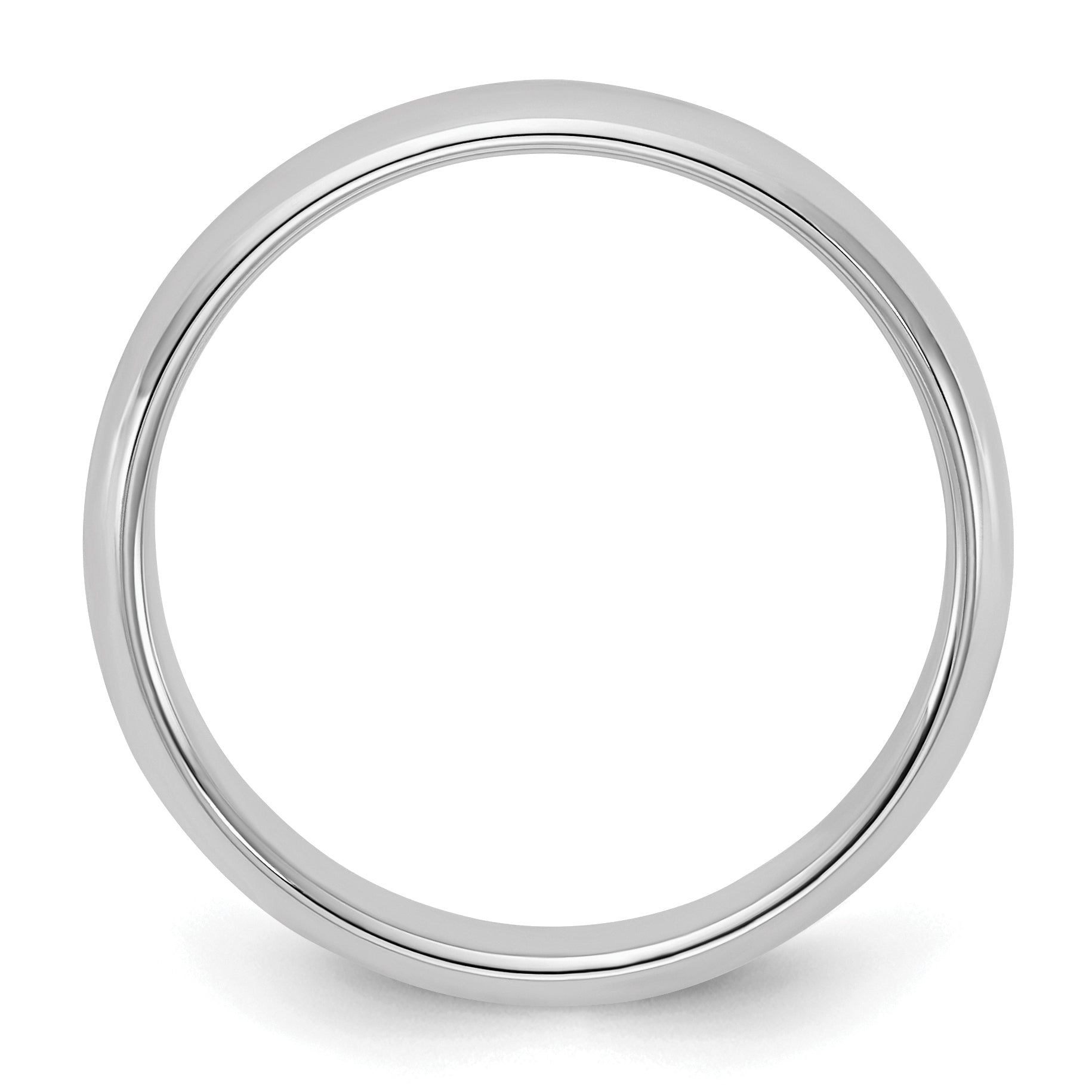 Sterling Silver Rhodium-plated 4mm Half Round Size 13.5 Band