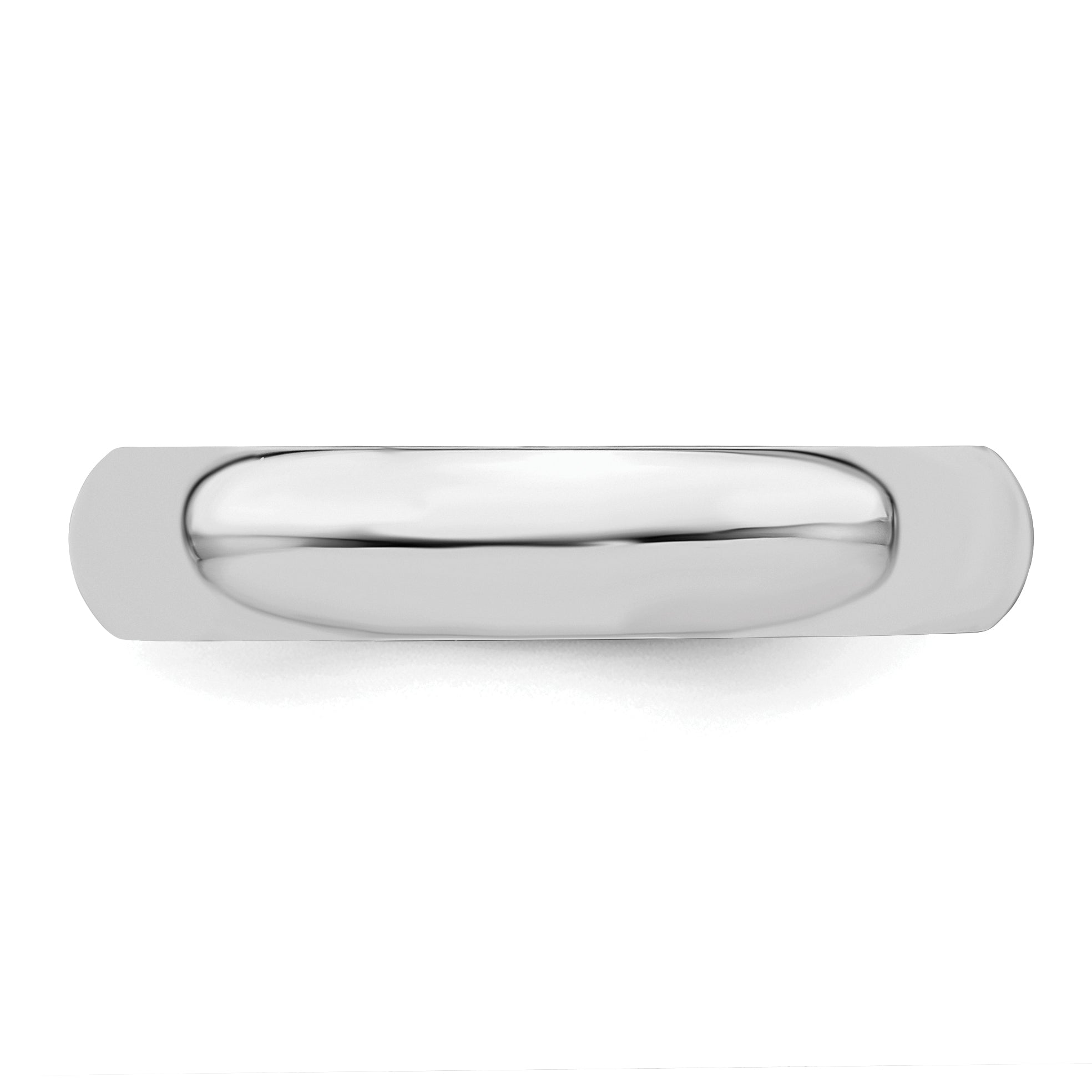 Sterling Silver Rhodium-plated 4mm Half Round Size 13.5 Band