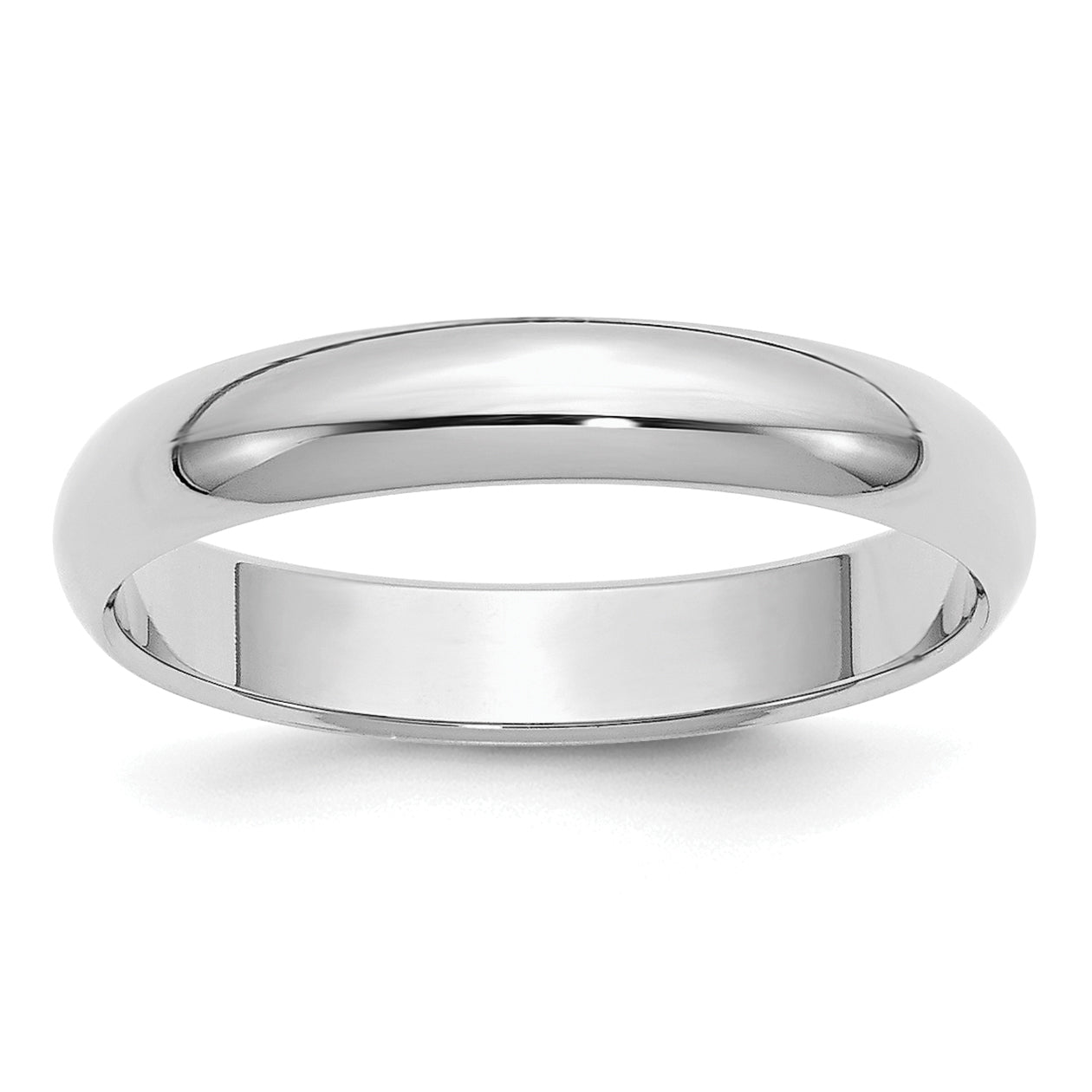 Sterling Silver Rhodium-plated 4mm Half Round Size 13.5 Band