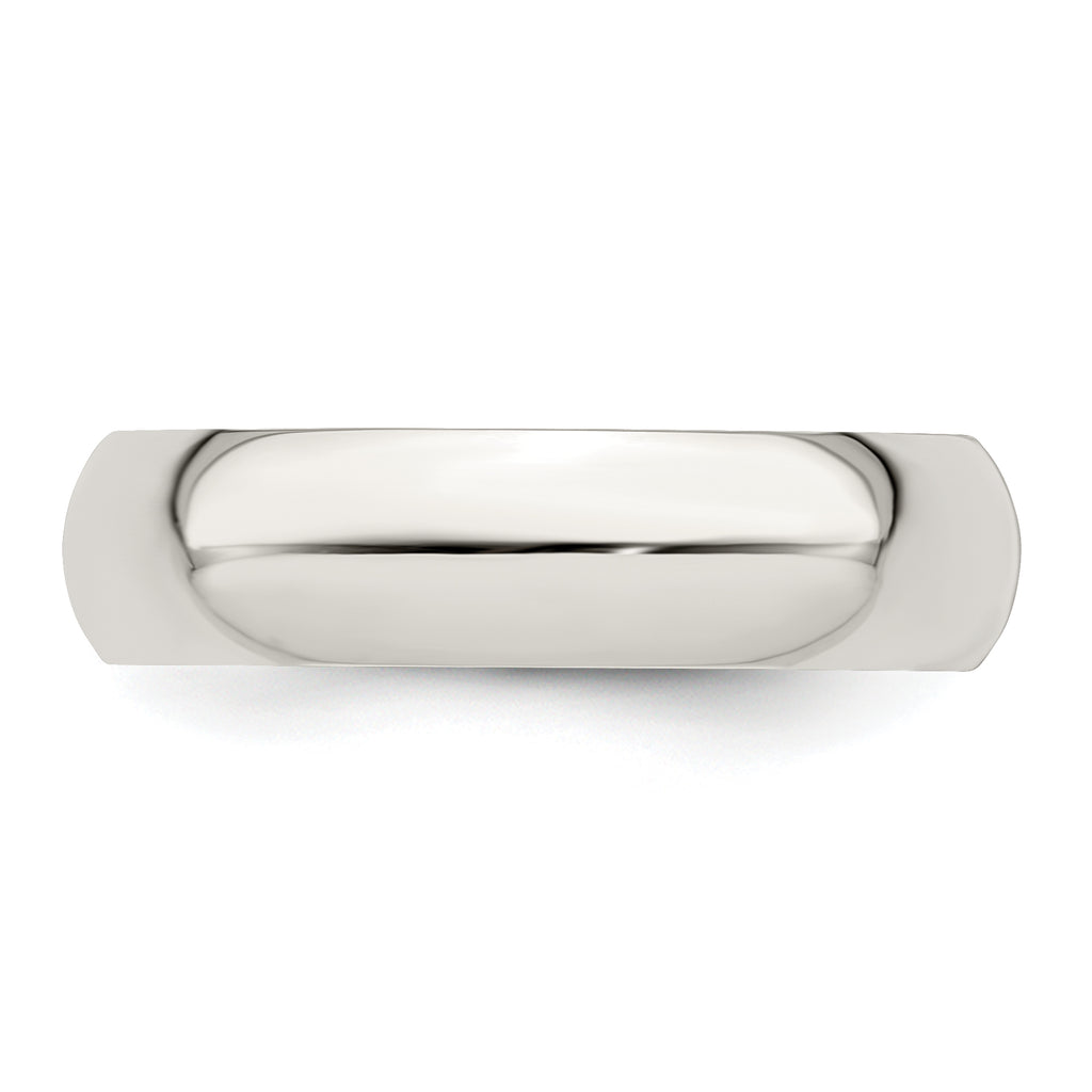 Sterling Silver Half-Round Wedding Band 5mm