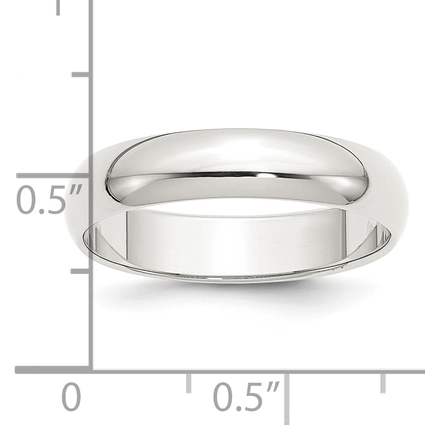Sterling Silver Half-Round Wedding Band 5mm