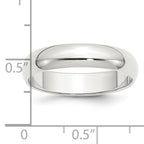 Sterling Silver Half-Round Wedding Band 5mm