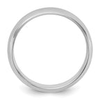 Sterling Silver Rhodium-plated 5mm Half-Round Size 4 Band
