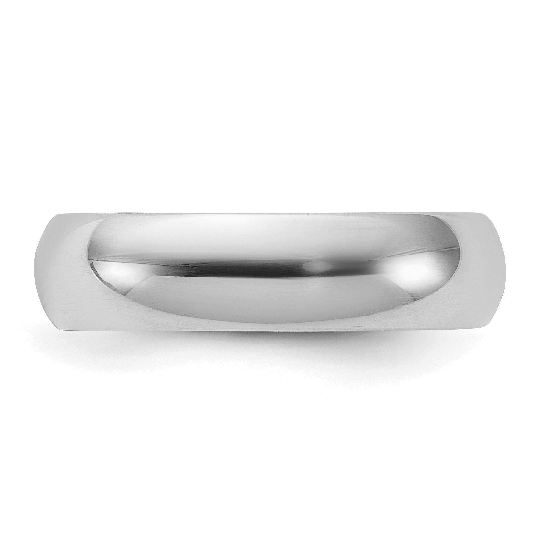 Sterling Silver Rhodium-plated 5mm Half-Round Size 4 Band