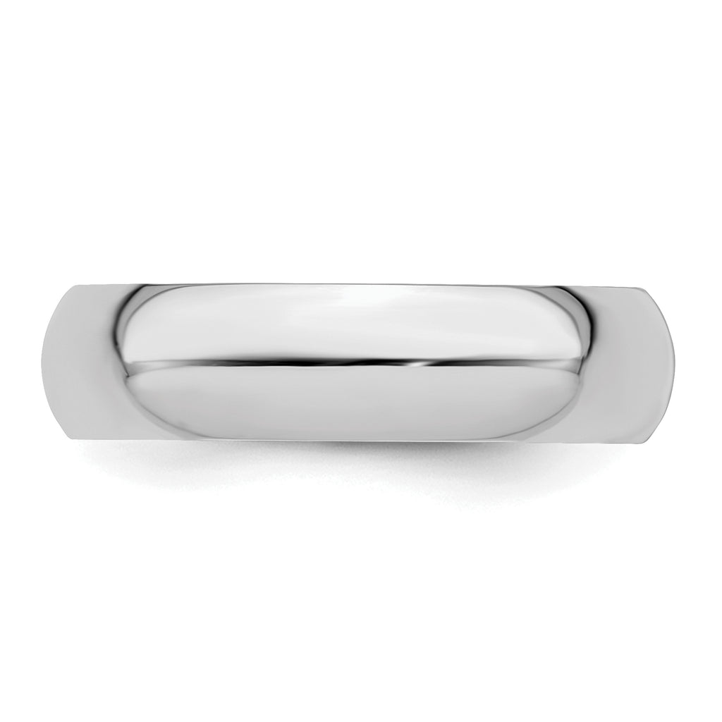Sterling Silver Rhodium-plated 5mm Half-Round Size 4 Band