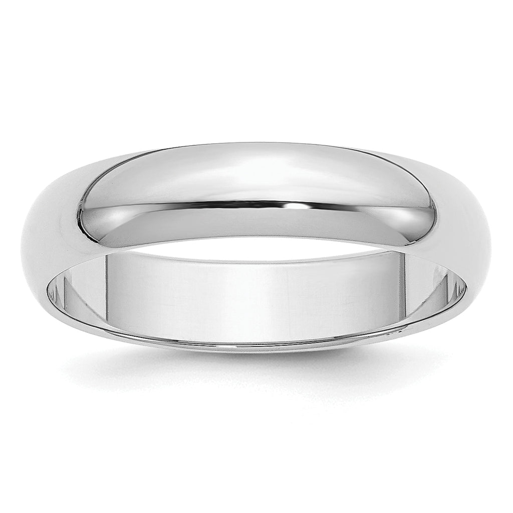 Sterling Silver Rhodium-plated 5mm Half-Round Size 4 Band