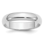Sterling Silver Rhodium-plated 5mm Half-Round Size 4 Band