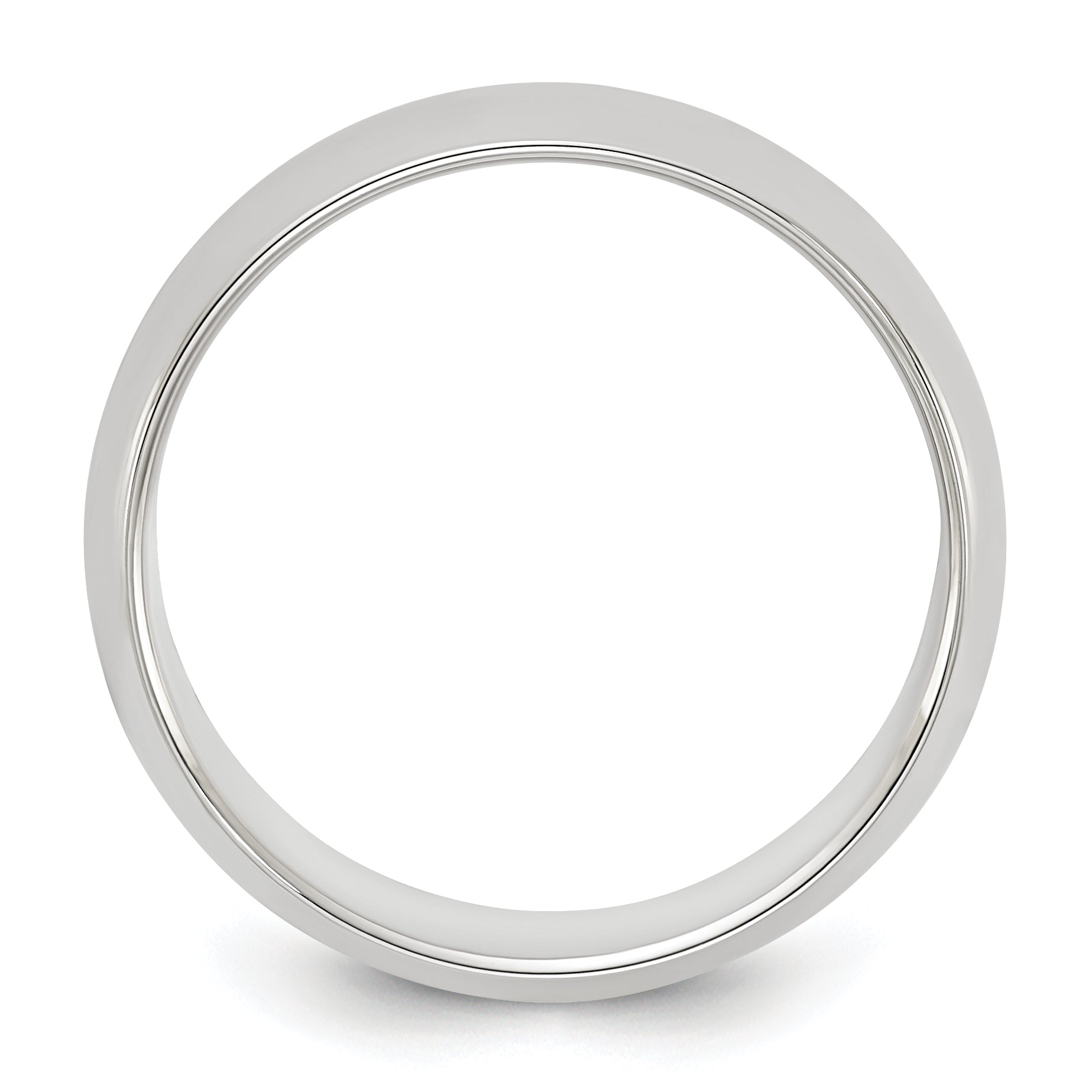 Sterling Silver Half-Round Wedding Band 6mm
