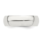 Sterling Silver Half-Round Wedding Band 6mm