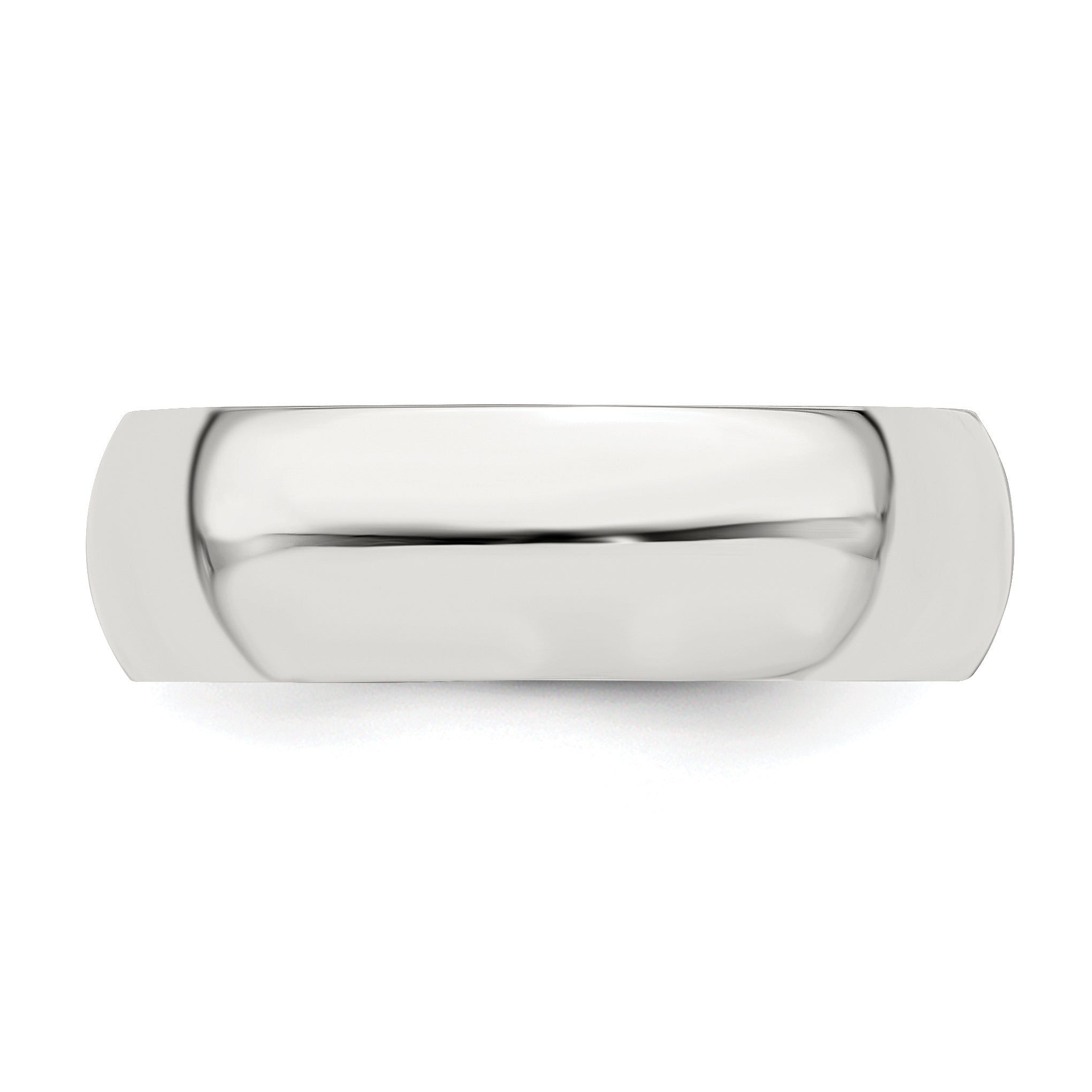 Sterling Silver Half-Round Wedding Band 6mm