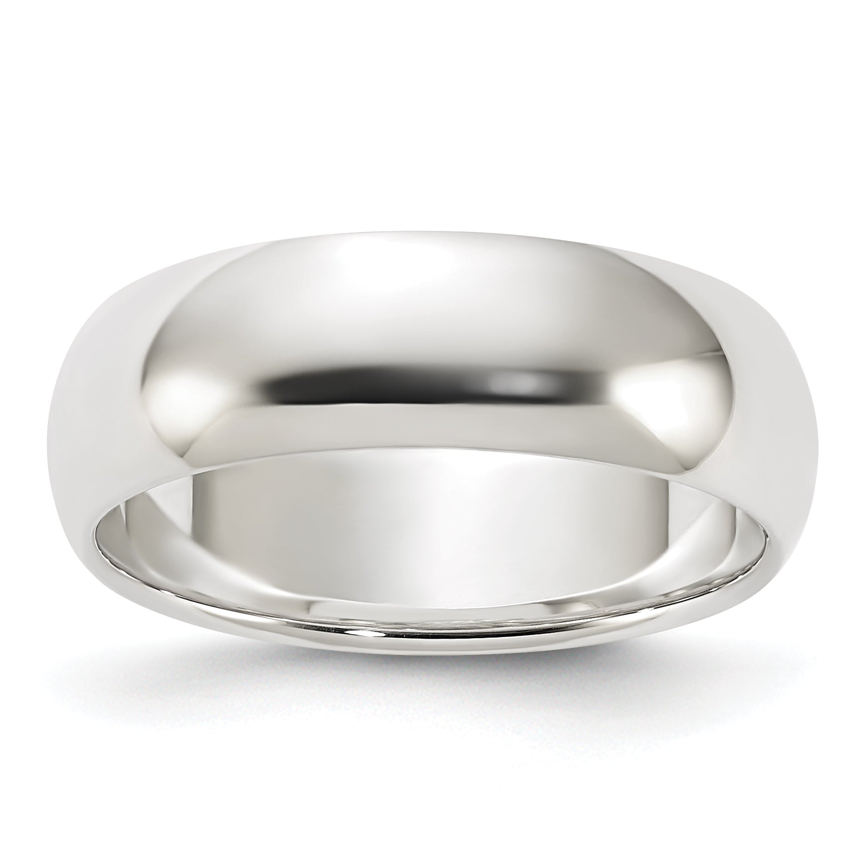 Sterling Silver Half-Round Wedding Band 6mm