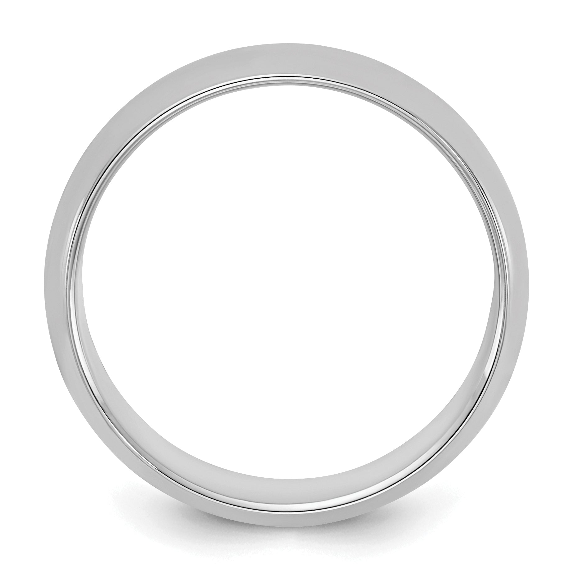 Sterling Silver Rhodium-plated 6mm Half-Round Size 4 Band Secondary image