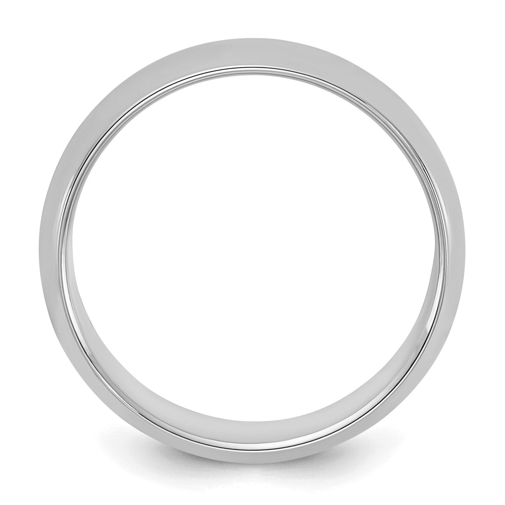 Sterling Silver Rhodium-plated 6mm Half Round Size 13.5 Band