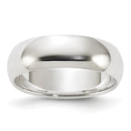 Sterling Silver 6mm Half Round Band