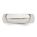 Sterling Silver Half-Round Wedding Band 7mm