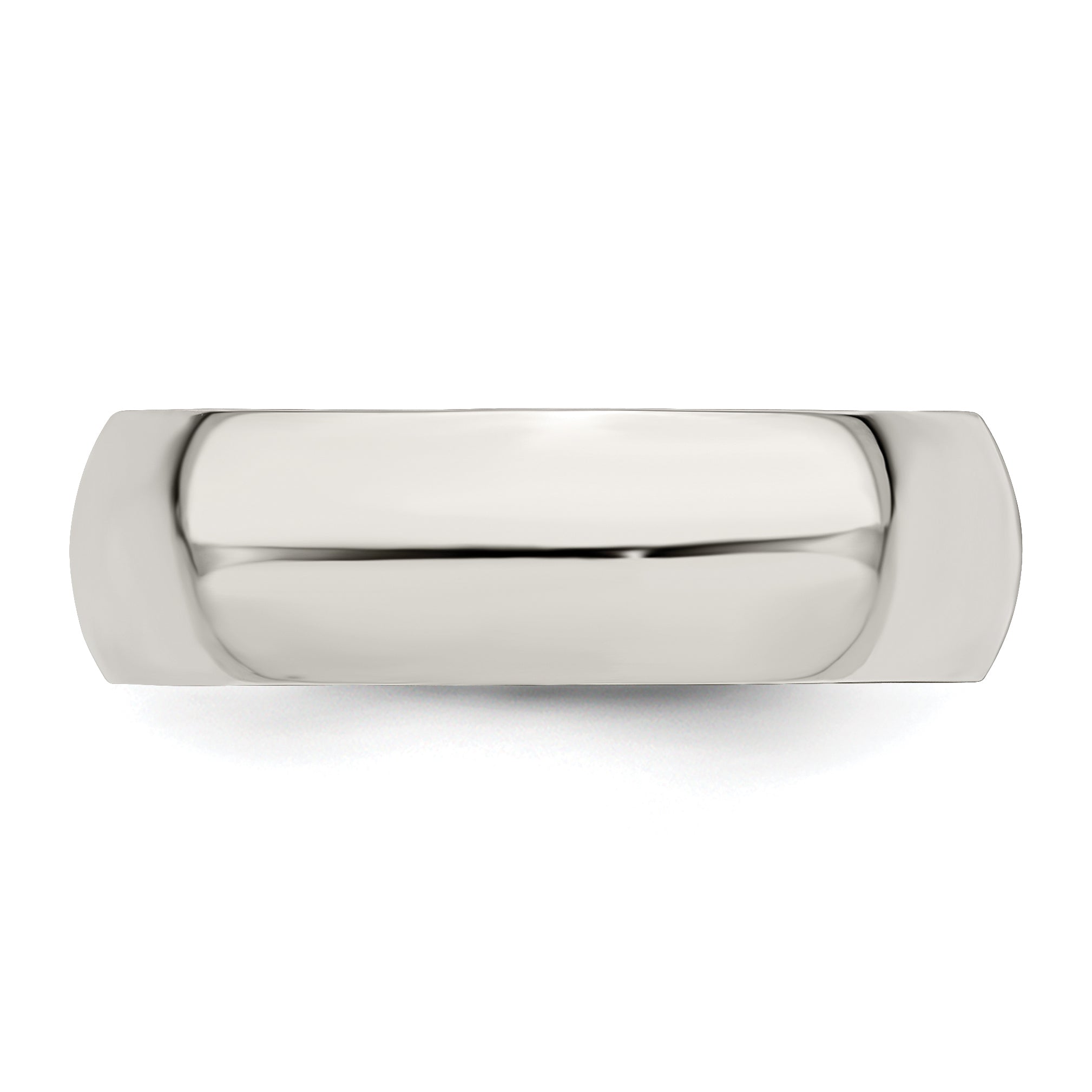 Sterling Silver Half-Round Wedding Band 7mm