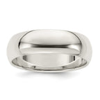 Sterling Silver Half-Round Wedding Band 7mm
