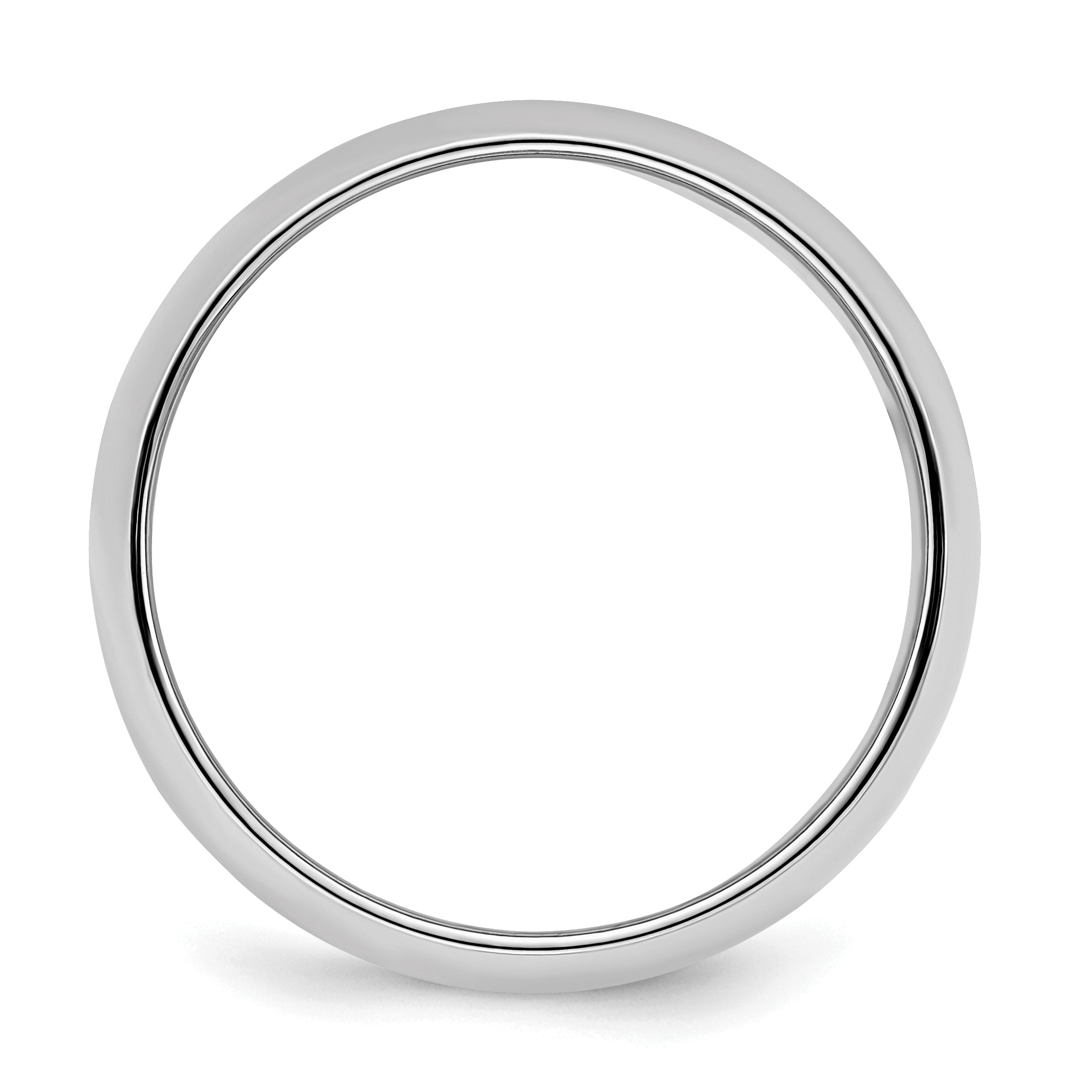 Sterling Silver Rhodium-plated 7mm Half-Round Size 10 Band Secondary image