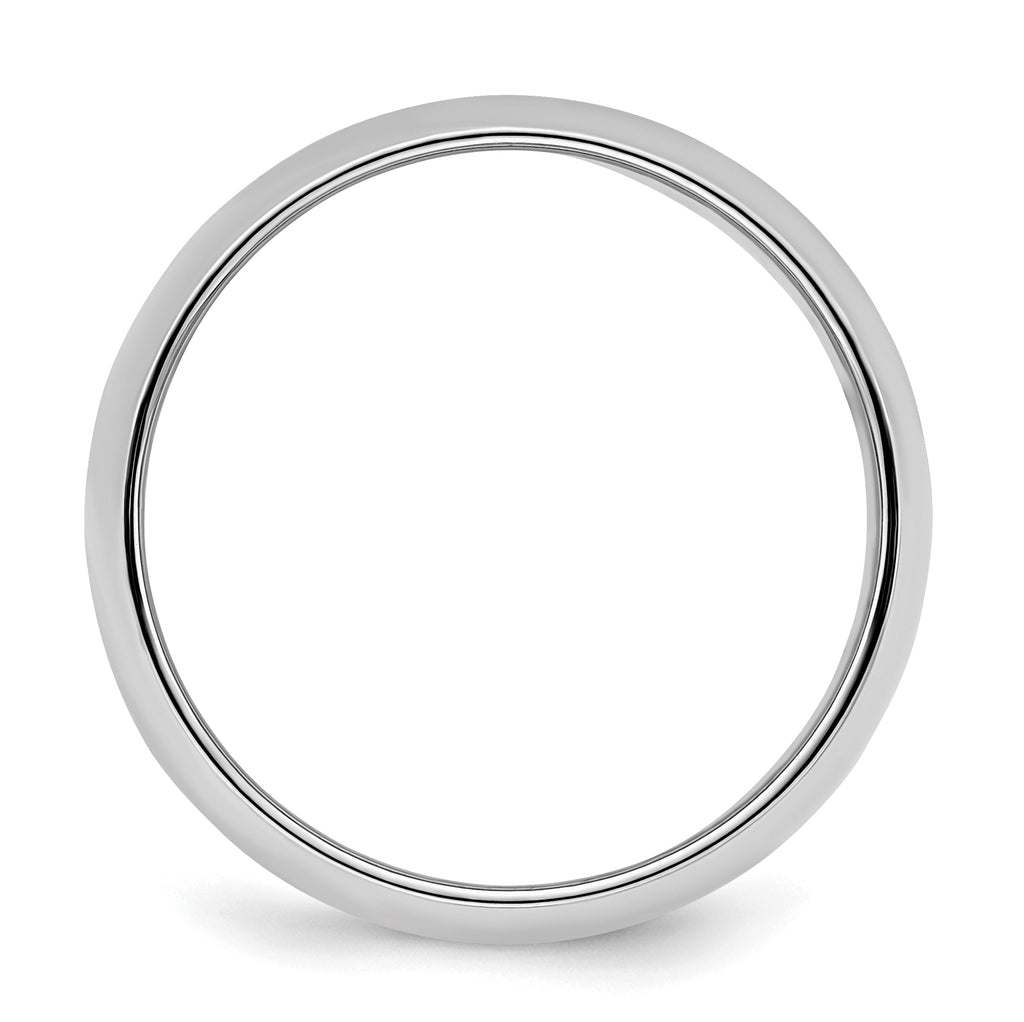Sterling Silver Rhodium-plated 7mm Half-Round Size 9.5 Band