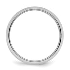 Sterling Silver Rhodium-plated 7mm Half-Round Size 9.5 Band