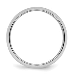 Sterling Silver Rhodium-plated 7mm Half-Round Size 9.5 Band