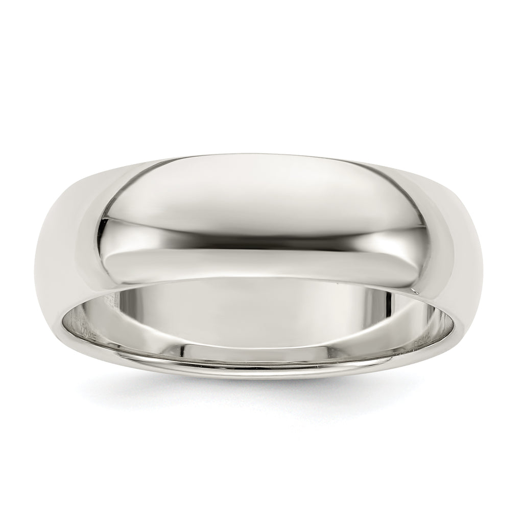 Sterling Silver 7mm Half Round Size 4 Band