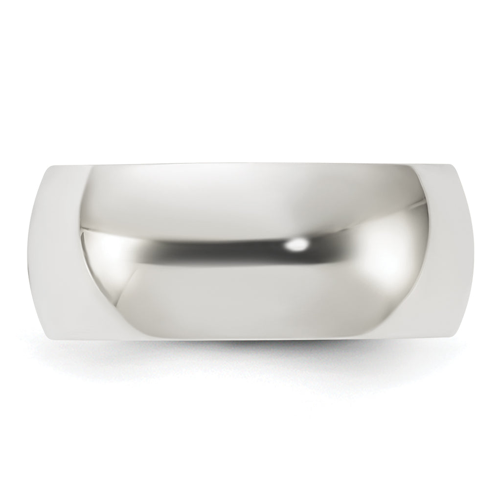 Sterling Silver 8mm Half Round Size 4 Band