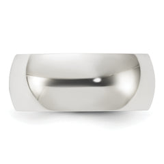 Sterling Silver 8mm Half Round Size 13.5 Band