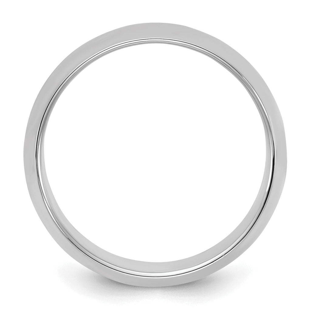 Sterling Silver Rhodium-plated 8mm Half-Round Size 4 Band