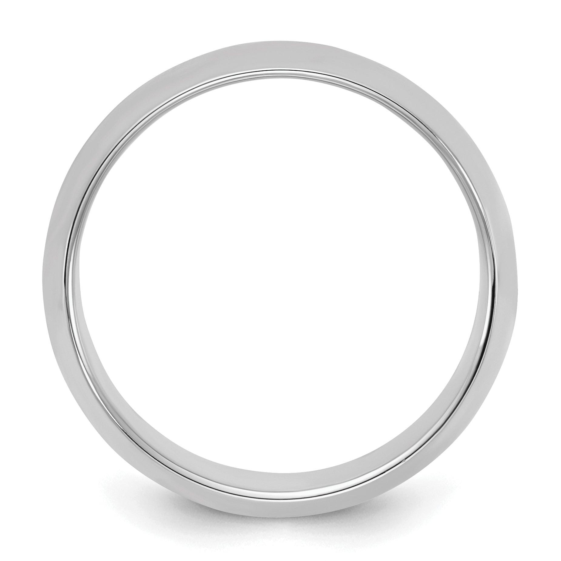 Sterling Silver Rhodium-plated 8mm Half-Round Size 4 Band
