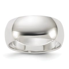 Sterling Silver 8mm Half Round Size 12 Band