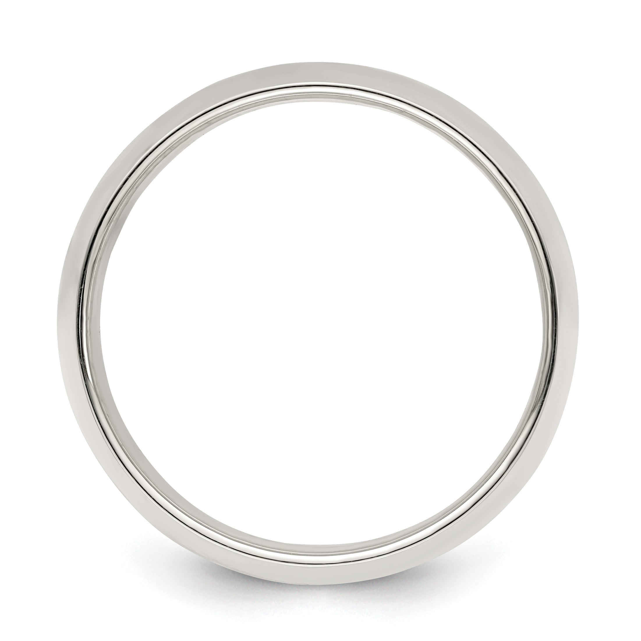 Sterling Silver Half-Round Wedding Band 9mm
