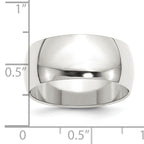 Sterling Silver Half-Round Wedding Band 9mm